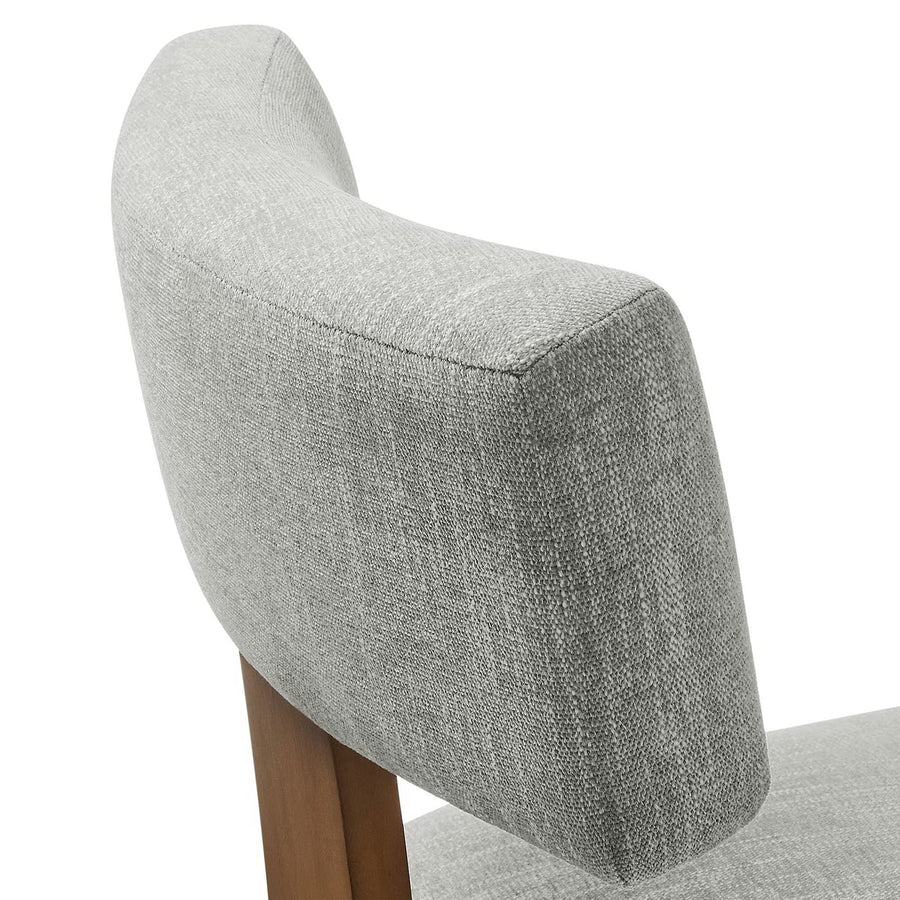 Sepulveda Fabric Upholstered Dining Chairs Set of 2 in Heathered Weave Wheat Deep Brown