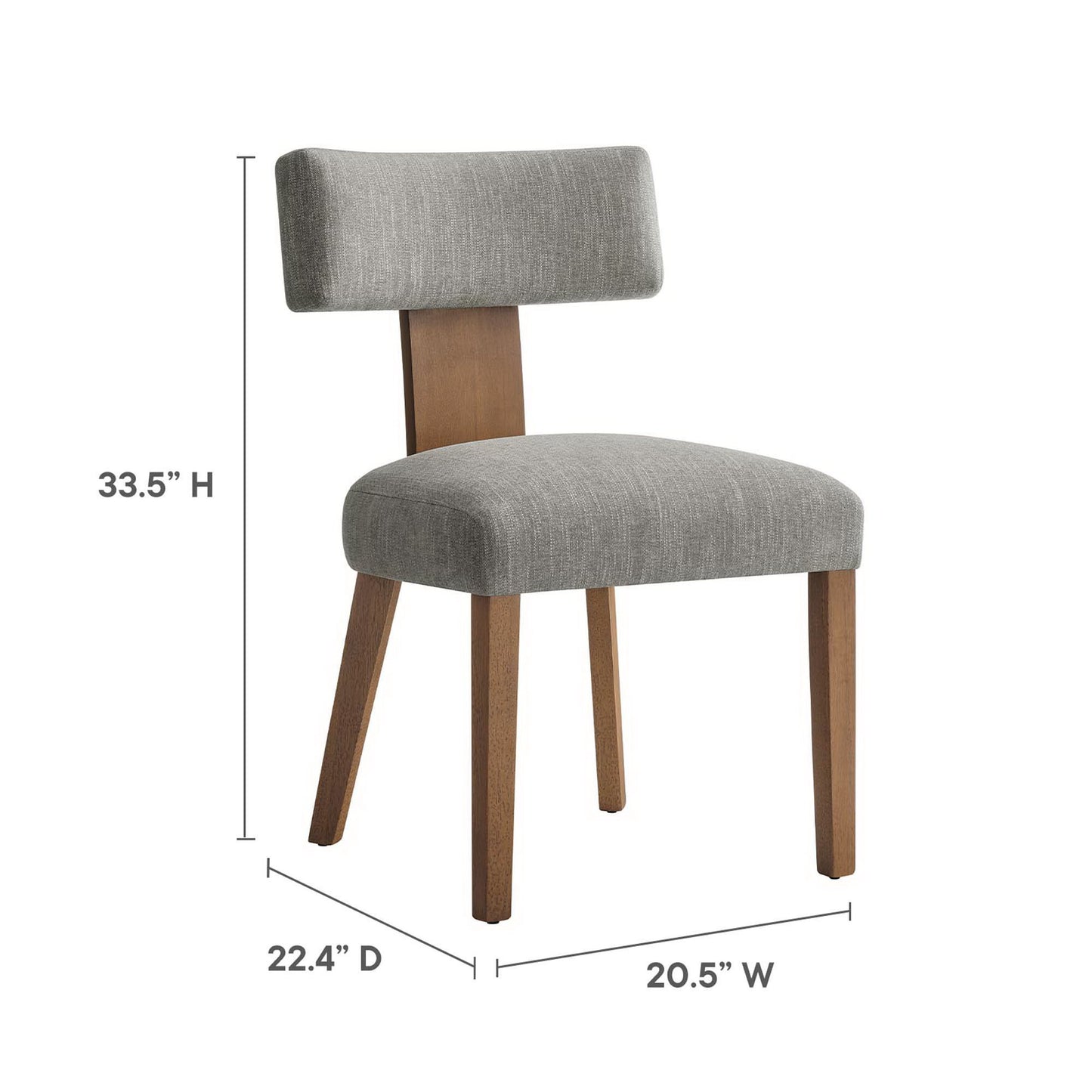 Sepulveda Fabric Upholstered Dining Chairs Set of 2 in Heathered Weave Wheat Deep Brown