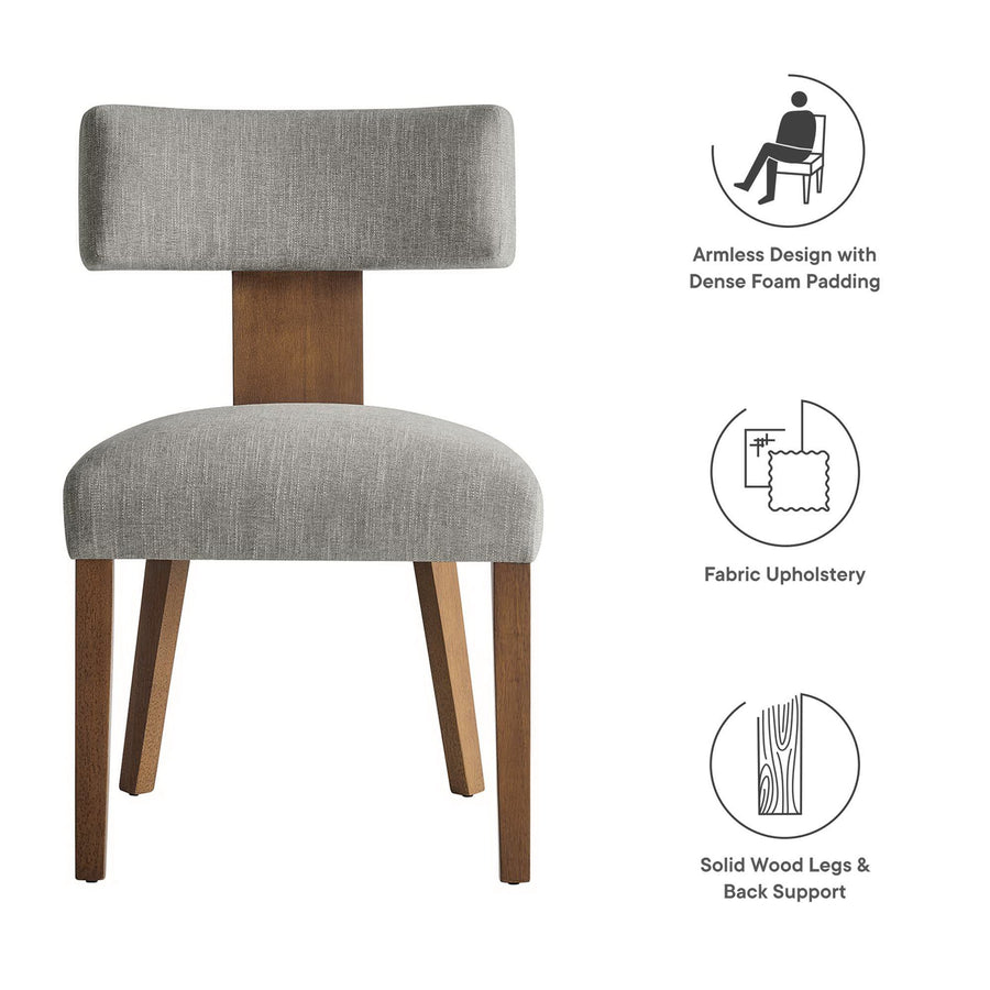 Sepulveda Fabric Upholstered Dining Chairs Set of 2 in Heathered Weave Wheat Deep Brown