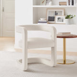 Sepia Barrel Performance Velvet Dining Chair in Alabaster