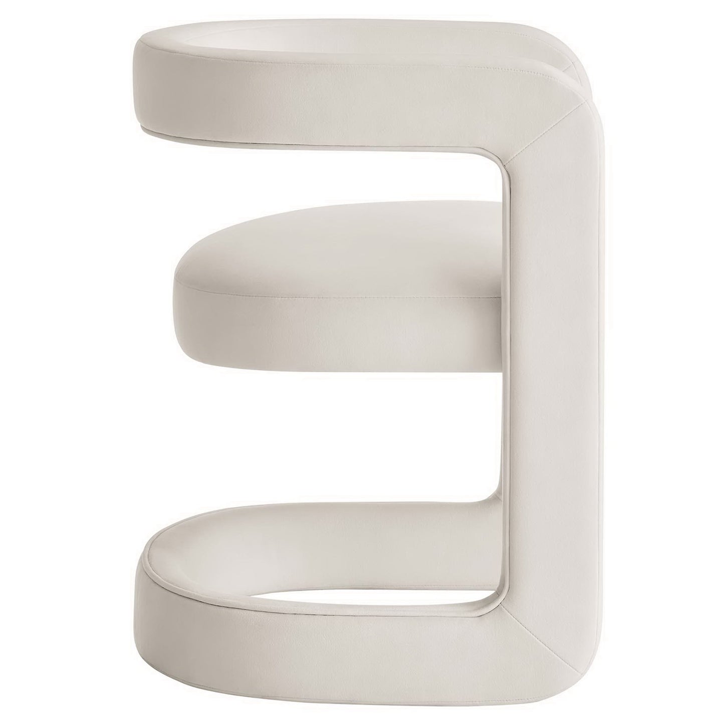Sepia Barrel Performance Velvet Dining Chair in Alabaster