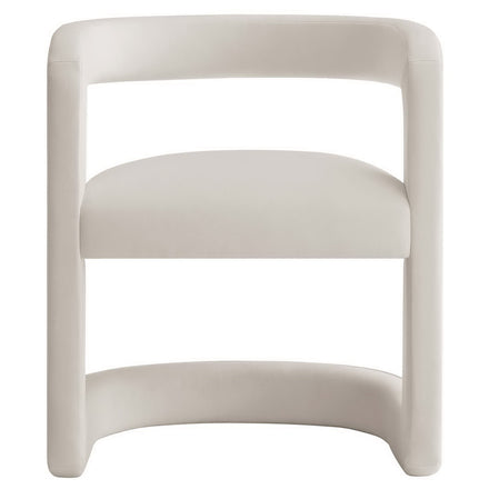 Winslow Performance Velvet Barrel Accent Chair in Alabaster