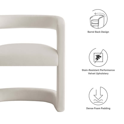 Winslow Performance Velvet Barrel Accent Chair by Furniture For America