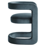 Sepia Performance Velvet Barrel Accent Chair in Cadet Blue