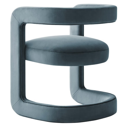 Winslow Performance Velvet Barrel Accent Chair in Cadet Blue