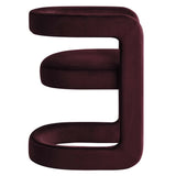 Sepia Barrel Performance Velvet Dining Chair in Mulberry