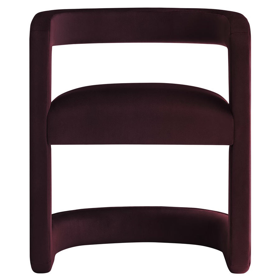 Sepia Performance Velvet Barrel Accent Chair in Mulberry