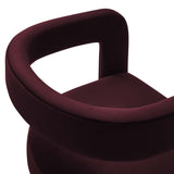 Sepia Barrel Performance Velvet Dining Chair in Mulberry