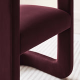 Sepia Performance Velvet Barrel Accent Chair in Mulberry