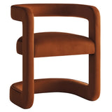Sepia Barrel Performance Velvet Dining Chair in Rust