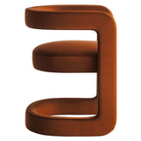 Sepia Barrel Performance Velvet Dining Chair in Rust