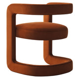 Sepia Barrel Performance Velvet Dining Chair in Rust