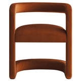 Sepia Barrel Performance Velvet Dining Chair in Rust