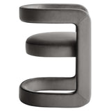 Sepia Performance Velvet Barrel Accent Chair in Storm Gray