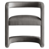 Sepia Performance Velvet Barrel Accent Chair in Storm Gray
