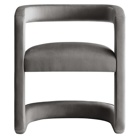 Winslow Performance Velvet Barrel Accent Chair in Storm Gray