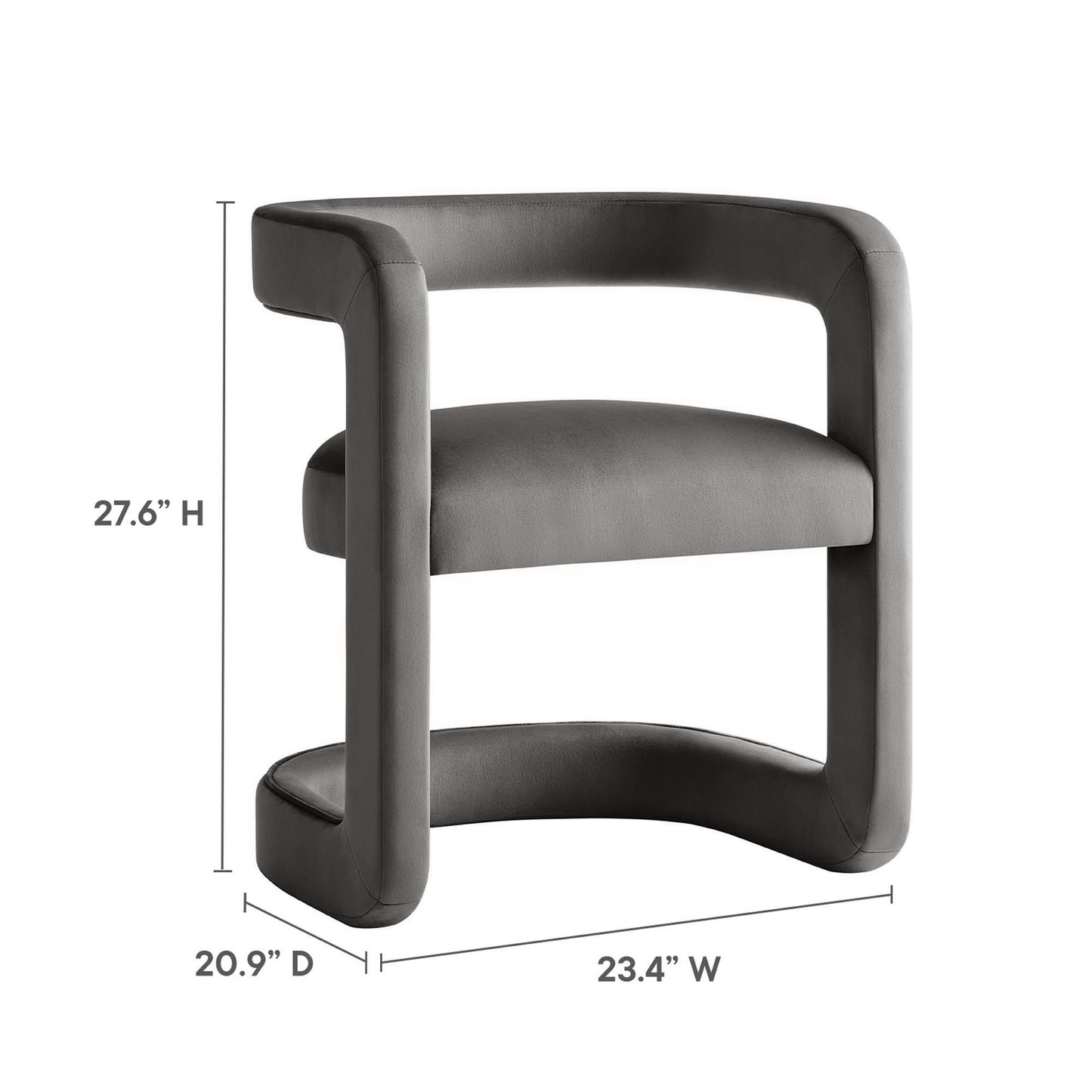 Winslow Performance Velvet Barrel Accent Chair by Furniture For America
