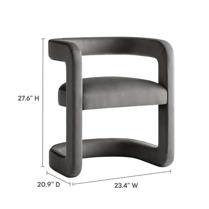 Winslow Performance Velvet Barrel Accent Chair by Furniture For America