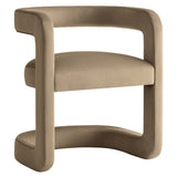 Sepia Performance Velvet Barrel Accent Chair in Taupe