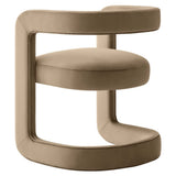 Sepia Performance Velvet Barrel Accent Chair in Taupe