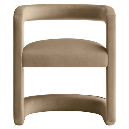 Winslow Performance Velvet Barrel Accent Chair in Taupe