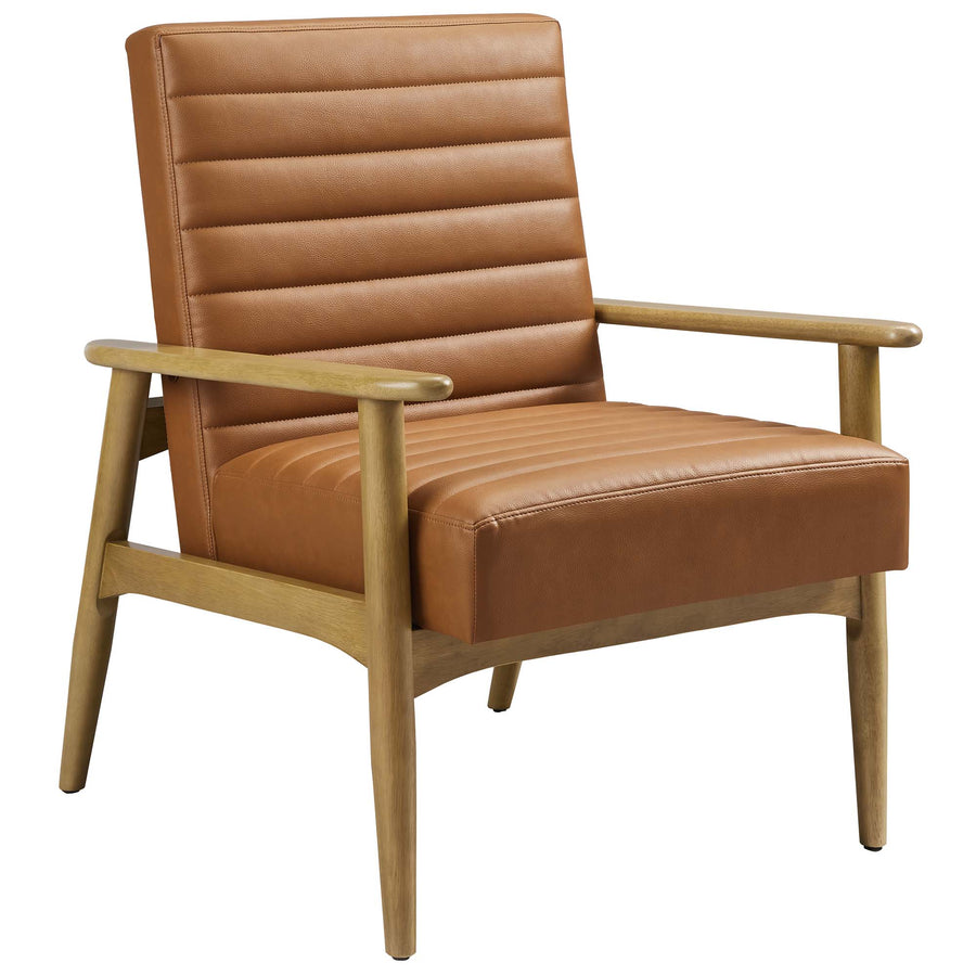 Xavier Vegan Leather Accent Chair in French Oak Tan
