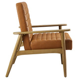 Xavier Vegan Leather Accent Chair in French Oak Tan