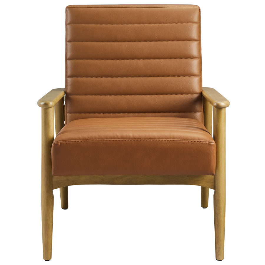 Xavier Vegan Leather Accent Chair in French Oak Tan