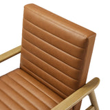 Xavier Vegan Leather Accent Chair in French Oak Tan