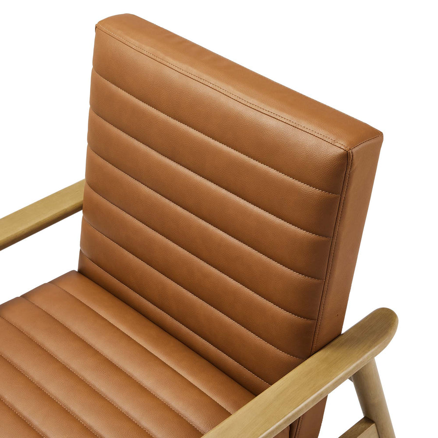 Xavier Vegan Leather Accent Chair in French Oak Tan