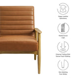 Xavier Vegan Leather Accent Chair in French Oak Tan