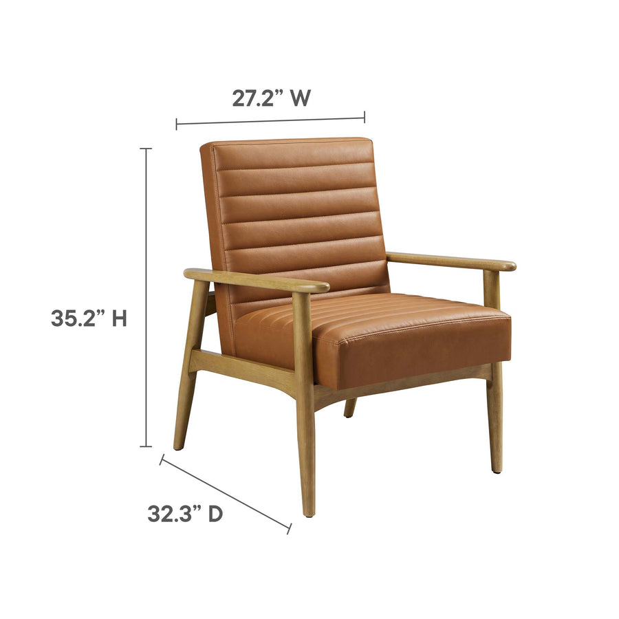 Xavier Vegan Leather Accent Chair in French Oak Tan
