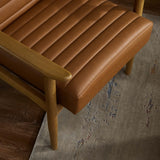 Xavier Vegan Leather Accent Chair in French Oak Tan