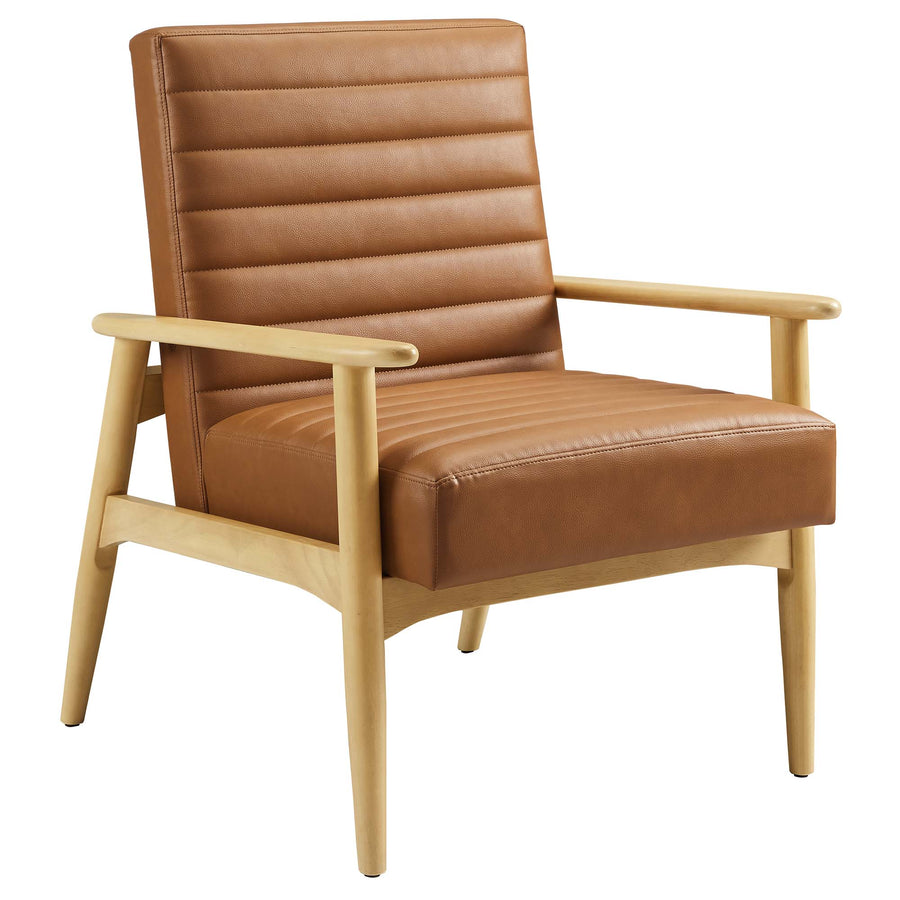 Xavier Vegan Leather Accent Chair in Natural Tan