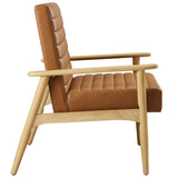 Xavier Vegan Leather Accent Chair in Natural Tan