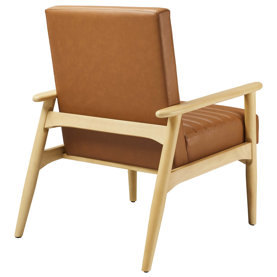 Xavier Vegan Leather Accent Chair in Natural Tan