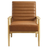 Xavier Vegan Leather Accent Chair in Natural Tan