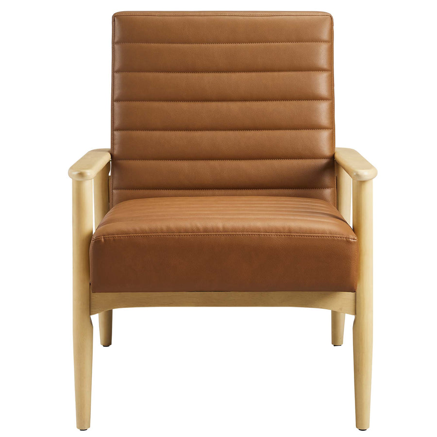 Xavier Vegan Leather Accent Chair in Natural Tan