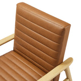 Xavier Vegan Leather Accent Chair in Natural Tan