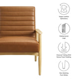 Xavier Vegan Leather Accent Chair in Natural Tan