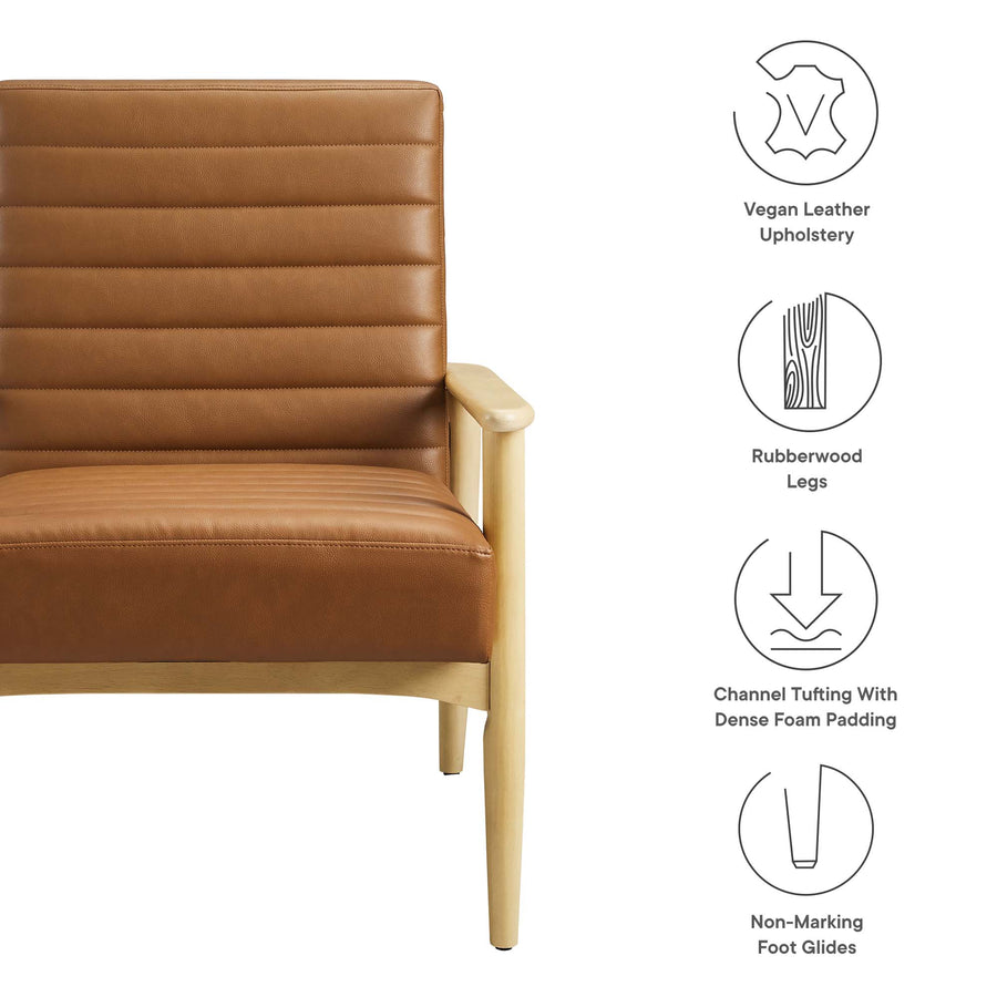 Xavier Vegan Leather Accent Chair in Natural Tan