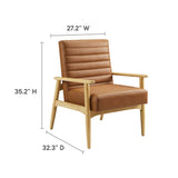 Xavier Vegan Leather Accent Chair in Natural Tan