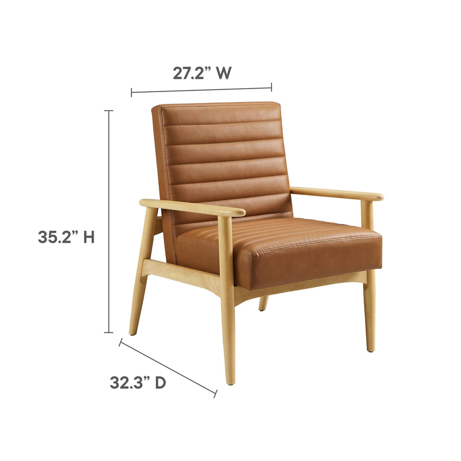 Xavier Vegan Leather Accent Chair in Natural Tan
