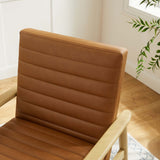 Xavier Vegan Leather Accent Chair in Natural Tan