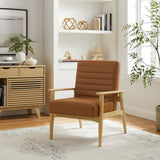 Xavier Vegan Leather Accent Chair in Natural Tan