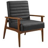Xavier Vegan Leather Accent Chair in Walnut Black