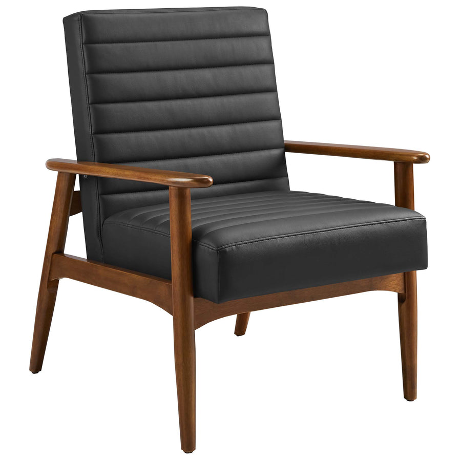 Xavier Vegan Leather Accent Chair in Walnut Black
