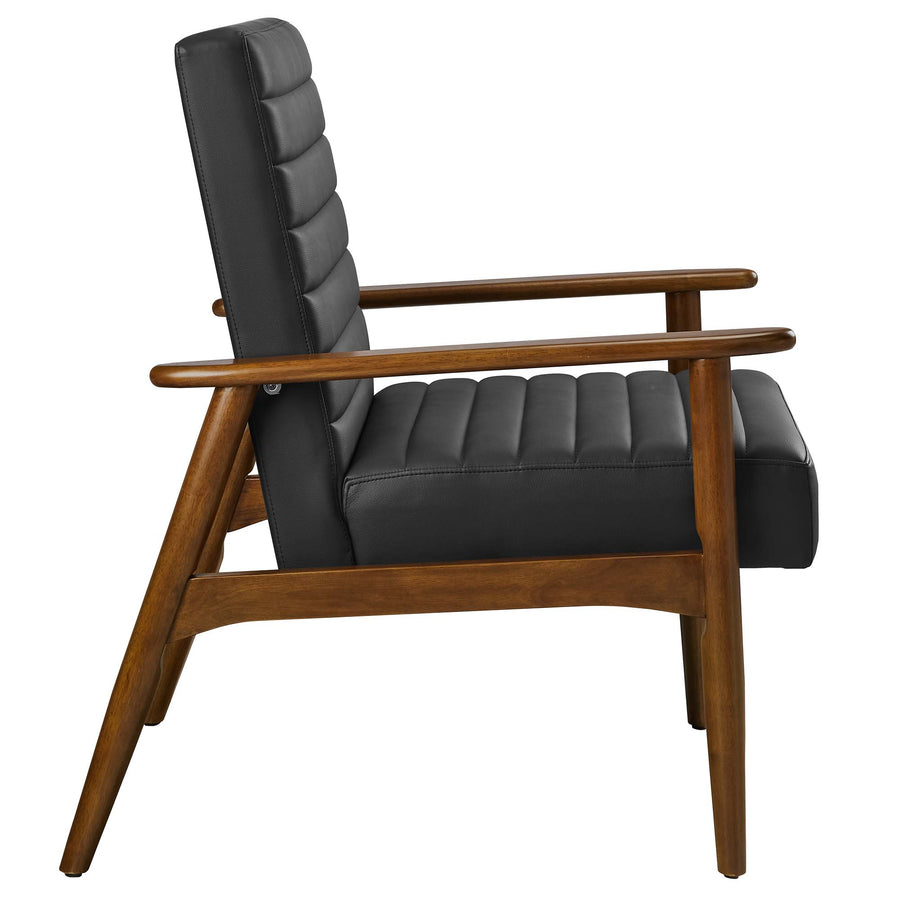 Xavier Vegan Leather Accent Chair in Walnut Black