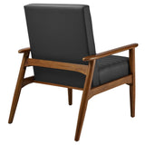 Xavier Vegan Leather Accent Chair in Walnut Black