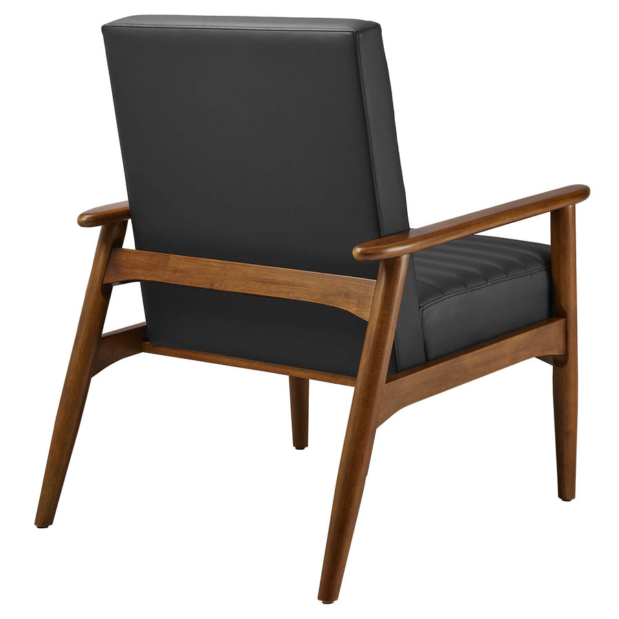 Xavier Vegan Leather Accent Chair in Walnut Black